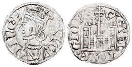 Kingdom of Castille and Leon. Sancho IV (1284-1295). Cornado. Burgos. (Bautista-427.1 variante). Anv.: 3 puntos en corona y estrella encima. Rev.: LE·...