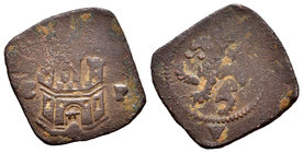 Philip II (1556-1598). Pieza monetiforme inspirada en la moneda de 2 maravedís, con la inscripción C-A-P alrededor del castillo (A debajo) y en revers...