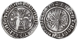 Catholic Kings (1474-1504). 1/2 real. Segovia. (Cal-tipo 243). Ag. 1,56 g. Con tres puntos sobre el acueducto. Choice VF. Est...120,00.