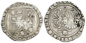 Catholic Kings (1474-1504). 1 real. Burgos. Ag. 2,74 g. Con X + X en la leyenda del reverso. Almost VF. Est...70,00.