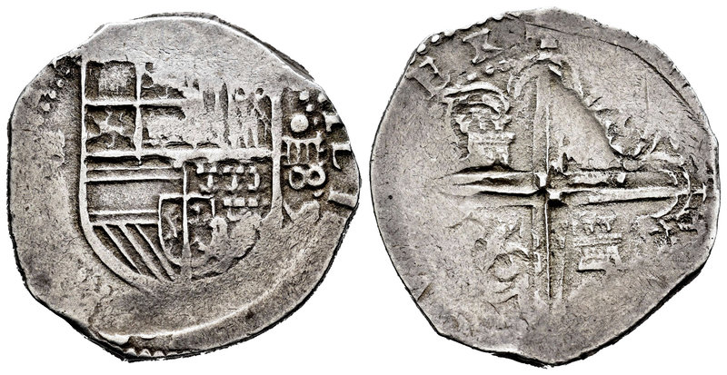 Philip II (1556-1598). 4 reales. 1589. Sevilla. (Cal-395 variante). Ag. 13,79 g....