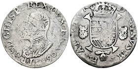 Philip II (1556-1598). 1 escudo. 1590. Antwerpen. (Vanhoudt-362AN). (Vti-1266). Ag. 30,68 g. Choice F. Est...160,00.