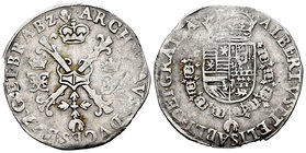 Albert and Elizabeth (1598-1621). 1/4 patagón. Sin fecha. Antwerpen. (Vanhoudt-621AN). (Vti-256). Ag. 6,66 g. Scarce. VF. Est...75,00.