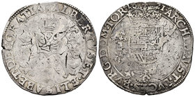 Albert and Elizabeth (1598-1621). 1 patagón. 1621. Tournai. (Vti-384). (Vanhoudt-619.TO). Ag. 27,68 g. Choice F/Almost VF. Est...110,00.