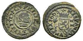 Philip IV (1621-1665). 2 maravedís. 1663. Córdoba. T-M. (Cal-1295). (Jarabo-Sanahuja-M89a). Ae. 1,22 g. Buen ejemplar. Very rare. Choice VF. Est...160...