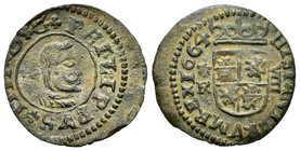Philip IV (1621-1665). 8 maravedís. 1664. Coruña. (Cal-1306). (Jarabo-Sanahuja-M157a). Ae. 2,10 g. Choice VF. Est...40,00.