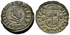 Philip IV (1621-1665). 8 maravedís. 1664. Madrid. S. (Cal-1435). (Jarabo-Sanahuja-M429). Ae. 1,58 g. Buen ejemplar.Scarce in this conservation. Almost...