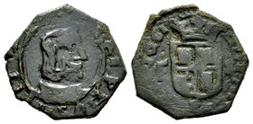 Philip IV (1621-1665). 8 maravedis. 1661. Trujillo. F. (Cal-1637). (Jarabo-Sanahuja-M724). Ae. 2,19 g. Acuñación a martillo. Scarce. Almost VF. Est......