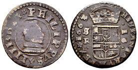 Philip IV (1621-1665). 16 maravedís. 1663. Sevilla. (Cal-1568). (Jarabo-Sanahuja-M612). Ae. 4,01 g. Choice F. Est...15,00.