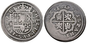 Philip IV (1621-1665). 2 reales. 1629. Segovia. BR. (Cal-no cita). (Cy-5862, mismo ejemplar). Ag. 5,53 g. Very rare. Choice F. Est...200,00.