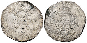 Philip IV (1621-1665). 1 patagón. 1623. Tournai. (Vti-1111). (Vanhoudt-645.TO). Ag. 27,86 g. Plata agria. Choice F. Est...90,00.