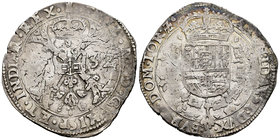 Philip IV (1621-1665). 1 patagón. 1632. Tournai. (Vti-1119). (Vanhoudt-645.TO). Ag. 27,91 g. Ligera plata agria. Almost VF. Est...120,00.