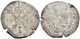 Philip IV (1621-1665). 1 Patagón. 1656. Tournai. (Vti-1139). (Vanhoudt-645.TO). Ag. 28,20 g. Restos de brillo original. VF. Est...120,00.