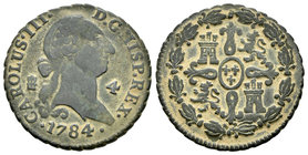 Charles III (1759-1788). 4 maravedís. 1784. Segovia. Ae. 5,24 g. Choice VF. Est...25,00.