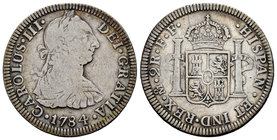 Charles III (1759-1788). 2 reales. 1784. México. FF. (Cal-1351). Ag. 6,65 g. Choice F. Est...20,00.