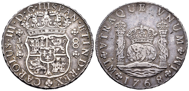 Charles III (1759-1788). 8 reales. 1768. Lima. JM. (Cal-844). Ag. 26,69 g. Tono....