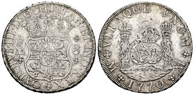 Charles III (1759-1788). 8 reales. 1770. México. FM. (Cal-912). Ag. 26,74 g. VF. Est...150,00.