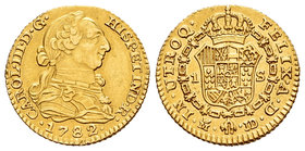 Charles III (1759-1788). 1 escudo. 1782. Madrid. JD. (Cal-746). Au. 3,31 g. Almost XF. Est...200,00.