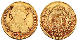 Charles III (1759-1788). 1 escudo. 1780. Sevilla. CF. (Cal-746). Au. 3,31 g. Choice VF. Est...160,00.