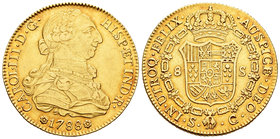 Charles III (1759-1788). 8 escudos. 1788. Sevilla. C. (Cal-263). (Cal onza-969). Au. 26,91 g. Almost XF. Est...1200,00.