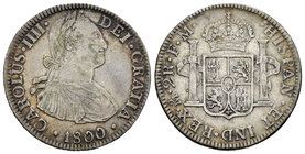 Charles IV (1788-1808). 2 reales. 1800. México. FM. (Cal-994). Ag. 6,65 g. Almost VF. Est...45,00.