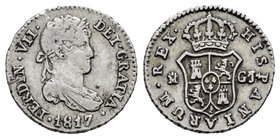 Ferdinand VII (1808-1833). 1/2 real. 1817. Madrid. GJ. (Cal-1322). Ag. 1,42 g. VF/Choice VF. Est...30,00.
