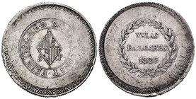 Ferdinand VII (1808-1833). 8 reales. 1823. Mallorca. (Cal-531). Ag. 26,92 g. Final de leyenda CONST. VF. Est...140,00.