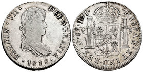 Ferdinand VII (1808-1833). 8 reales. 1818. México. JJ. (Cal-561). Ag. 26,97 g. Almost VF. Est...60,00.