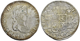 Ferdinand VII (1808-1833). 8 reales. 1818. Zacatecas. AG. (Cal-691). Ag. 25,92 g. Choice VF. Est...80,00.