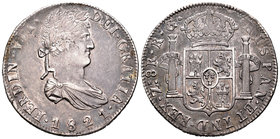 Ferdinand VII (1808-1833). 8 reales. 1821. Zacatecas. RG. (Cal-697). Ag. 26,94 g. Pátina. Almost XF. Est...110,00.