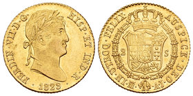 Ferdinand VII (1808-1833). 2 escudos. 1829. Madrid. AJ. (Cal-226). Au. 6,72 g. Brillo original. Scarce in this conservation. AU. Est...350,00.