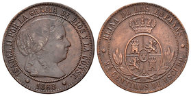 Elizabeth II (1833-1868). 2 1/2 céntimos de escudo. 1868. Sevilla. OM. (Cal-650). Ae. 6,01 g. Almost XF. Est...35,00.