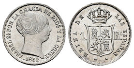 Elizabeth II (1833-1868). 1 real. 1852. Madrid. (Cal-418). Ag. 1,34 g. Mínimas marcas. Brillo original. Almost UNC. Est...60,00.