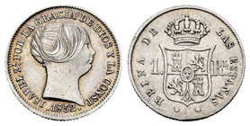 Elizabeth II (1833-1868). 1 real. 1852. Madrid. (Cal-418). Ag. 1,28 g. VF. Est...25,00.