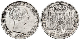 Elizabeth II (1833-1868). 10 reales. 1853. Madrid. (Cal-223). Ag. 12,82 g. Minor nicks on edge. Almost VF. Est...40,00.