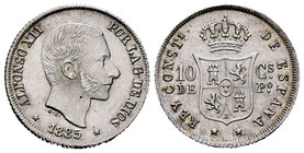 Alfonso XII (1874-1885). 10 centavos. 1885. Manila. (Cal-98). Ag. 2,61 g. Original luster. Almost UNC. Est...100,00.