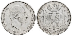Alfonso XII (1874-1885). 50 centavos. 1882. Manila. (Cal-82). Ag. 12,88 g. Almost VF. Est...30,00.