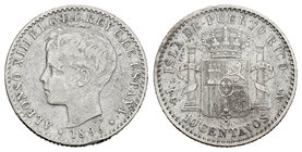 Alfonso XIII (1886-1931). 10 centavos. 1896. Puerto Rico. PGV. (Cal-85). Ag. 2,49 g. Almost VF. Est...60,00.