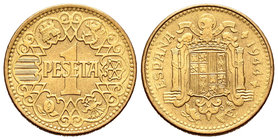 Spanish State (1936-1975). 1 peseta. 1944. Madrid. (Cal-74). 3,55 g. AU. Est...35,00.