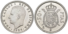 Juan Carlos I (1975-2014). 50 pesetas. 1984. Madrid. (Cal-67). 12,51 g. UNC. Est...40,00.