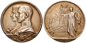 Centenary of the Peseta (1868-1931). Alfonso XIII (1886-1931). Medalla. 1929. Barcelona. Ag. 70,44 g. Exposición internacional de Barcelona. El arte e...