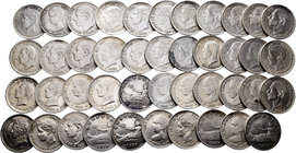 Lote de 43 monedas de 50 céntimos del Centenario, algunas repetidas. A EXAMINAR . Choice F/Choice VF. Est...200,00.
