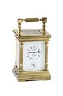 L’Epée, France. Piccolo orologio da viaggio in ottone dorato con suoneria e ripetizione. Accompagnato dalla scatola originale, garanzia e chiave di ca...