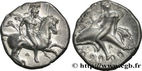 CALABRIA - TARAS
Type : Nomos, statère ou didrachme 
Date : c. 380-340 AC. 
Mint name / Town : Tarente, Calabre 
Metal : silver 
Diameter : 22  mm
Ori...