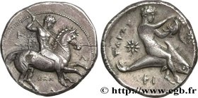 CALABRIA - TARAS
Type : Nomos, statère ou didrachme 
Date : c. 340-332 AC. 
Mint name / Town : Tarente, Calabre 
Metal : silver 
Diameter : 22,5  mm
O...