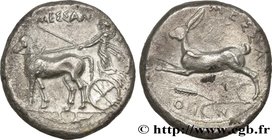 SICILY - MESSANA
Type : Tétradrachme 
Date : c. 420-413 AC. 
Mint name / Town : Sicile, Messine 
Metal : silver 
Diameter : 27  mm
Orientation dies : ...