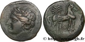 ZEUGITANA - CARTHAGE
Type : Triple shekel 
Date : c. 220-215 AC. 
Mint name / Town : Carthage, Zeugitane 
Metal : copper 
Diameter : 29,5  mm
Orientat...
