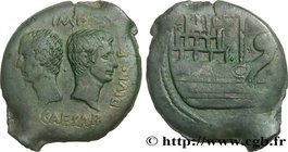 GALLIA - VIENNA - VIENNE - JULIUS CAESAR and OCTAVIAN
Type : Dupondius à la galère 
Date : 36 AC. 
Mint name / Town : Vienne, Gaule 
Metal : bronze 
D...