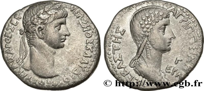 NERO and AGRIPPINA
Type : Tétradrachme syro-phénicien 
Date : 56-57 
Mint name /...