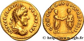 LUCIUS VERUS
Type : Aureus 
Date : mars - avril 
Date : 161 
Mint name / Town : Rome 
Metal : gold 
Millesimal fineness : 1000  ‰
Diameter : 19,5  mm
...